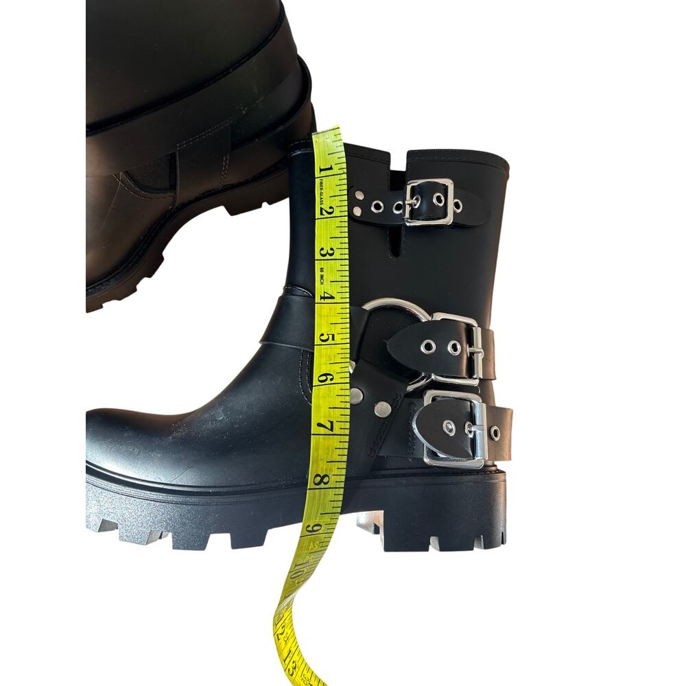Jeffrey Campbell Black Buckle Moto Boots Size 6 - Picture 5 of 9